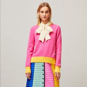 NWT Tory Burch Cashmere Color-block Sweater Pullover